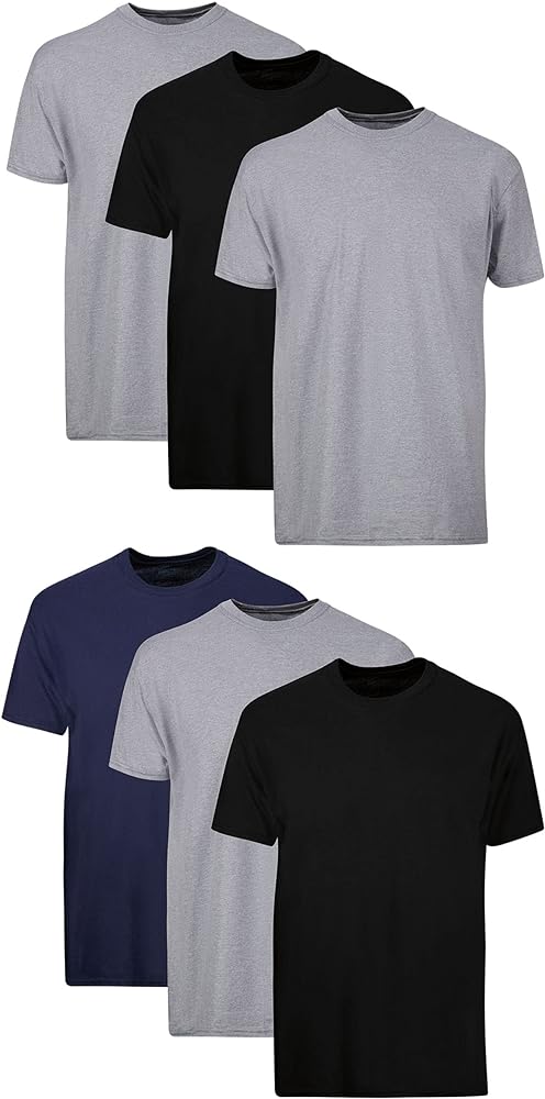 Hanes Men's Cotton, Moisture-Wicking Crew Tee Undershirts, Multi-Packs Available