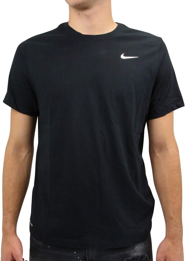 Nike Men's Dry Tee Drifit Cotton Crew Solid, Black/White, X-Large