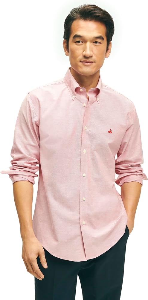 Brooks Brothers Men's Non-Iron Button Down Stretch Oxford Long Sleeve Sport Shirt