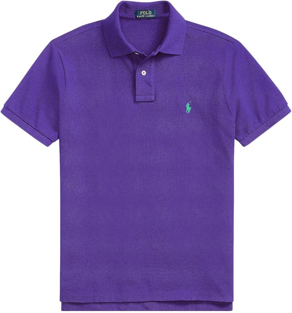 Polo Ralph Lauren Ralph Lauren Men's Classic Fit Mesh Pony Logo Polo Shirt (L, ChaletPurple) (Fall/Winter 2022) Chalet Purple