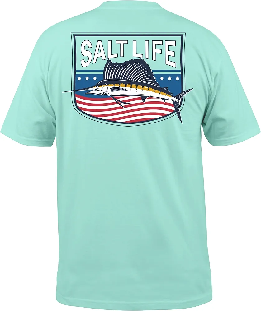 Salt Life Men's Freedom Sail Short Sleeve Classic Fit Pocket Shirt