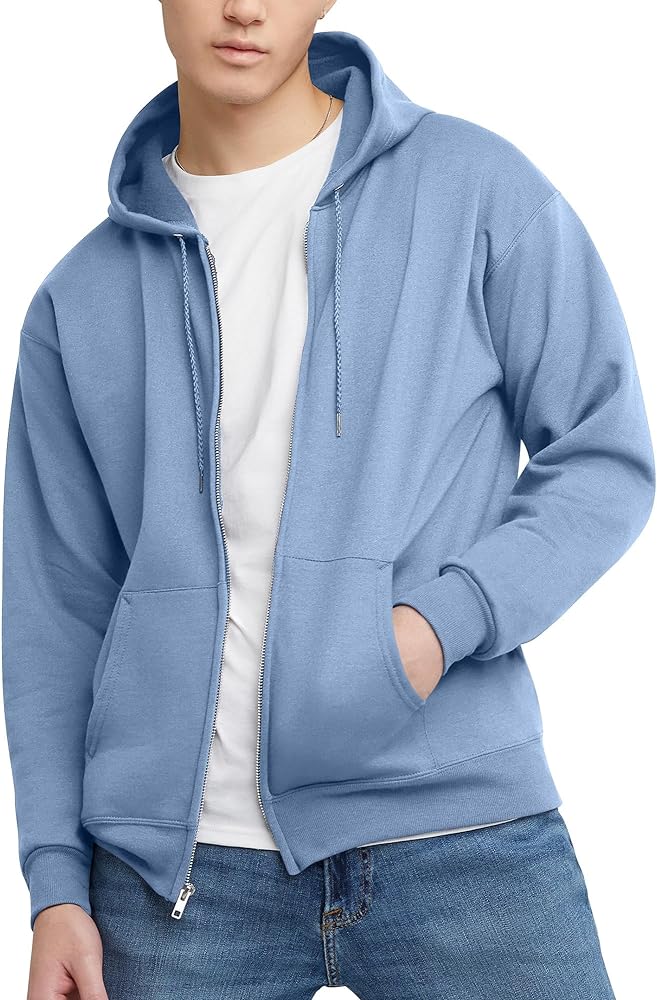 Hanes mens Ecosmart Fleece Full-zip Hoodie, Zip-up Hooded Sweatshirt