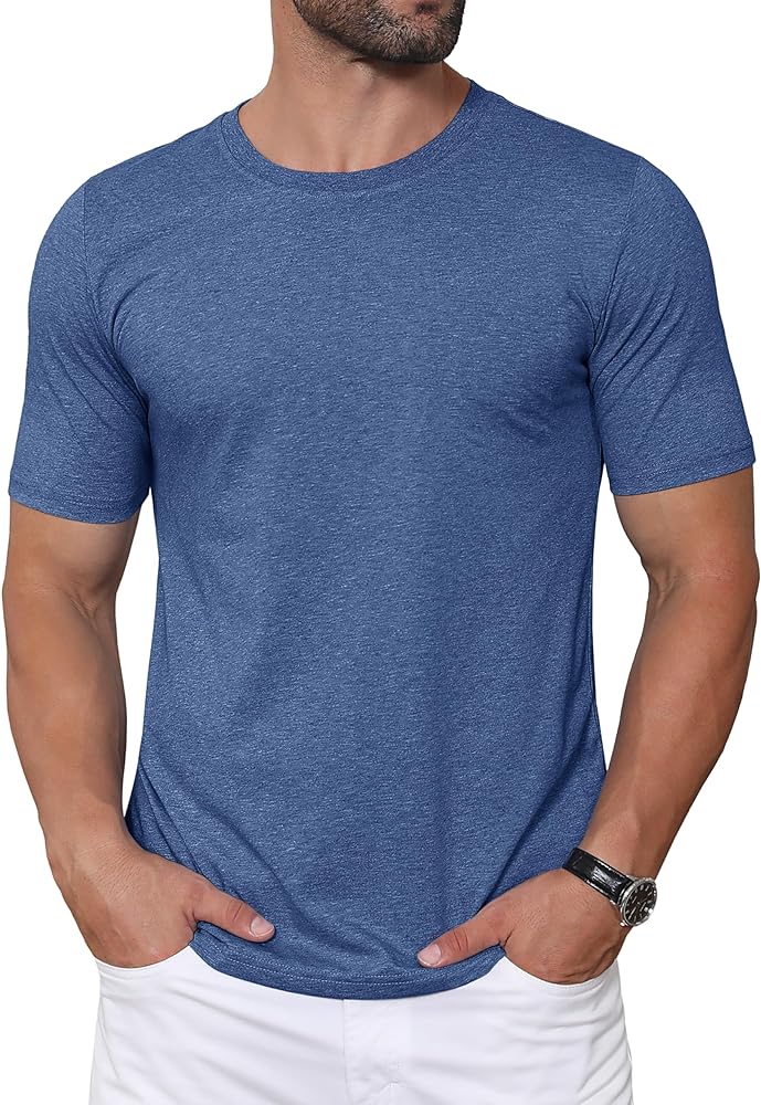 MAGCOMSEN Men's T-Shirts Short Sleeve Crew Neck Cotton Tshirts Casual Summer T Shirts Classic Basic Tees