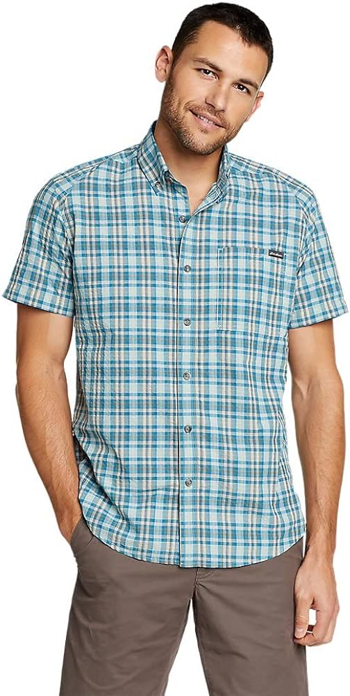 Eddie Bauer Men's Pack It Seersucker Short-Sleeve Shirt