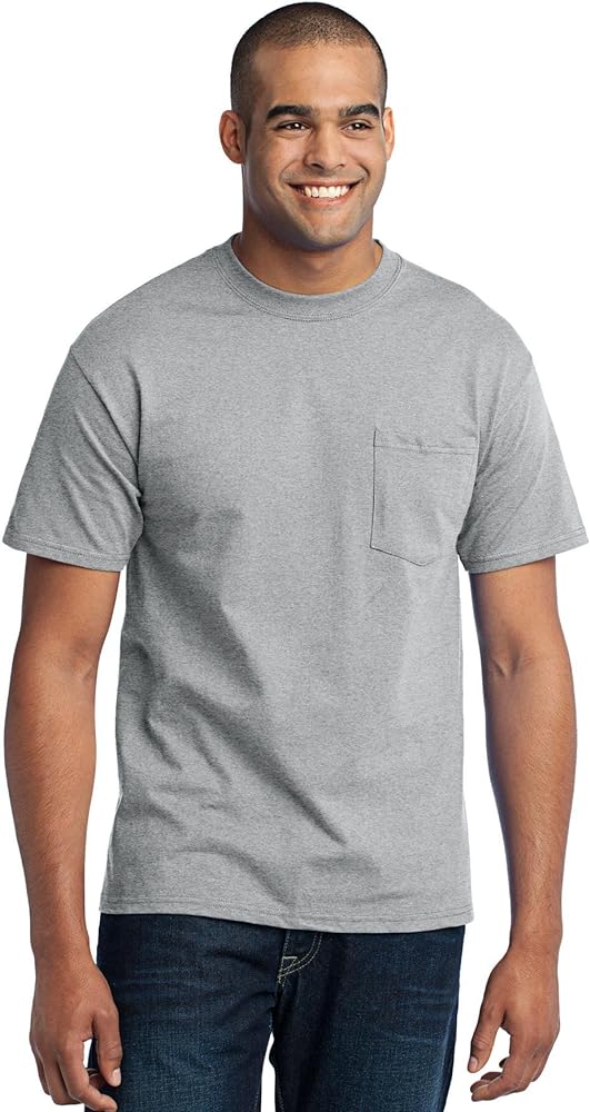 Port & Company Men's 50/50 Cotton/Poly T Shirt with Pocket