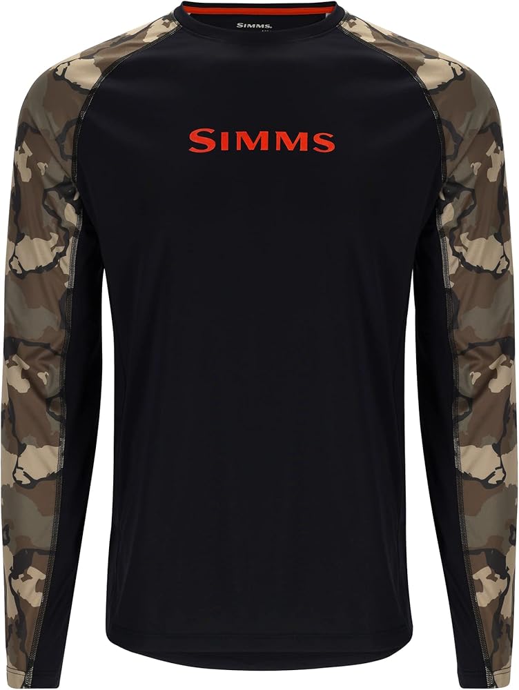 Simms Men's Challenger Solar Crew Shirt - Long Sleeve, UPF 30+ Sun Protection, Quick-Dry for Fishing, Hiking, & Casual Wear