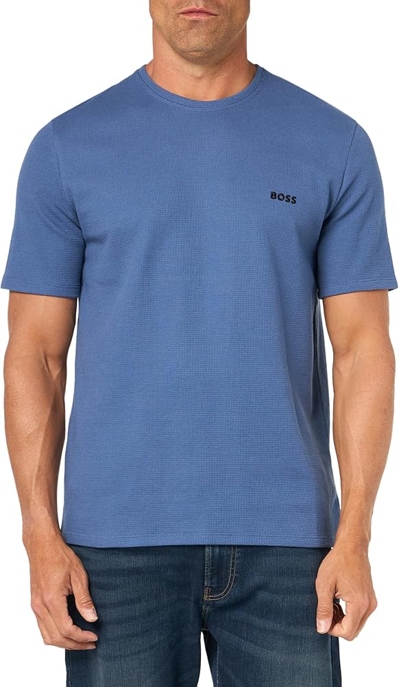 BOSS Men's Waffle Contrast Logo Short-Sleeve T-Shirt