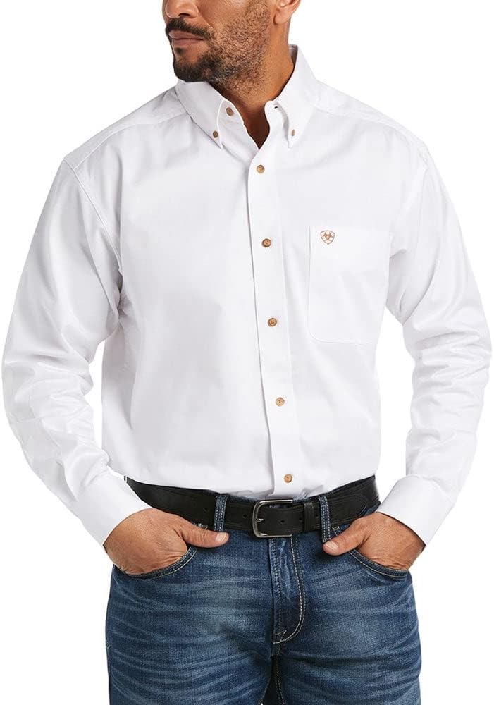 Ariat Solid Twill Classic Fit Shirt - Men's Long Sleeve Western Button-Down