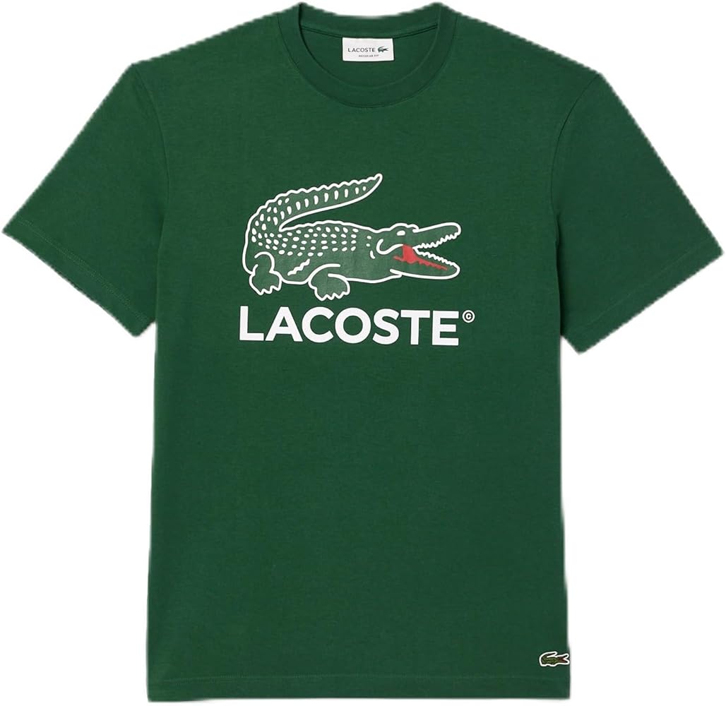 Lacoste Men's Regular Fit Short Sleeve Crew Neck Tee Shirt W/Large Croc Graphic on The Front of The Chest