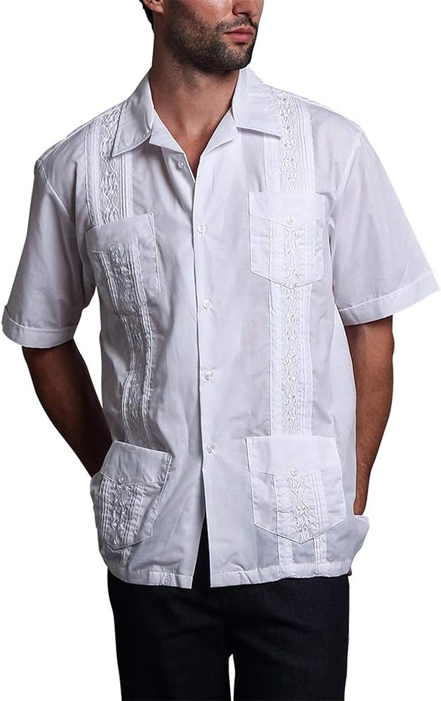 G-Style USA Men's Short Sleeve Cuban Guayabera Shirt