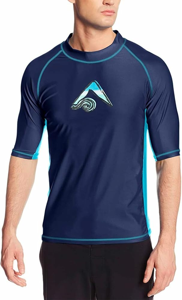 Kanu Surf Mens Mercury Upf50Short Sleeve Sun Protective Rashguard Swim Shirt