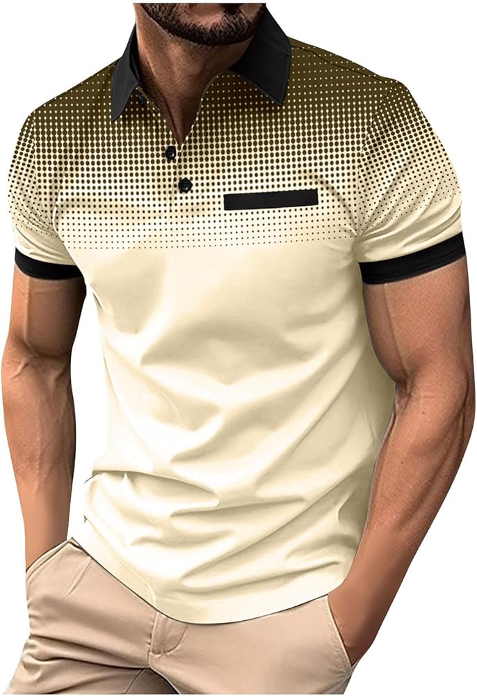 Muscularfit Mens Polos Short Sleeve Causal Loose Button Down Golf Shirts Summer Fashion Workout Tee Tops Trendy Clothes 2024