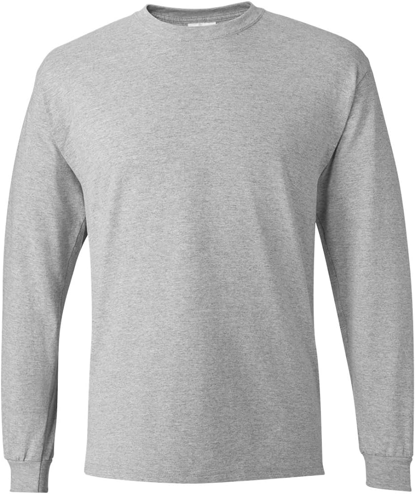 Hanes Men's Essentials Long Sleeve T-Shirt Pack, Crewneck Cotton Tees, 4-Pack