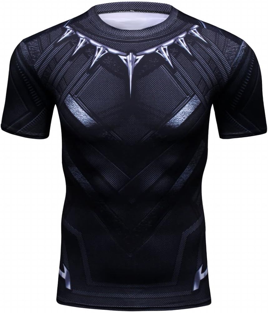 Men's Compression Shirt Short Sleeve Printing Cool Dry T-Shirt Running Sports Baselayer Tee