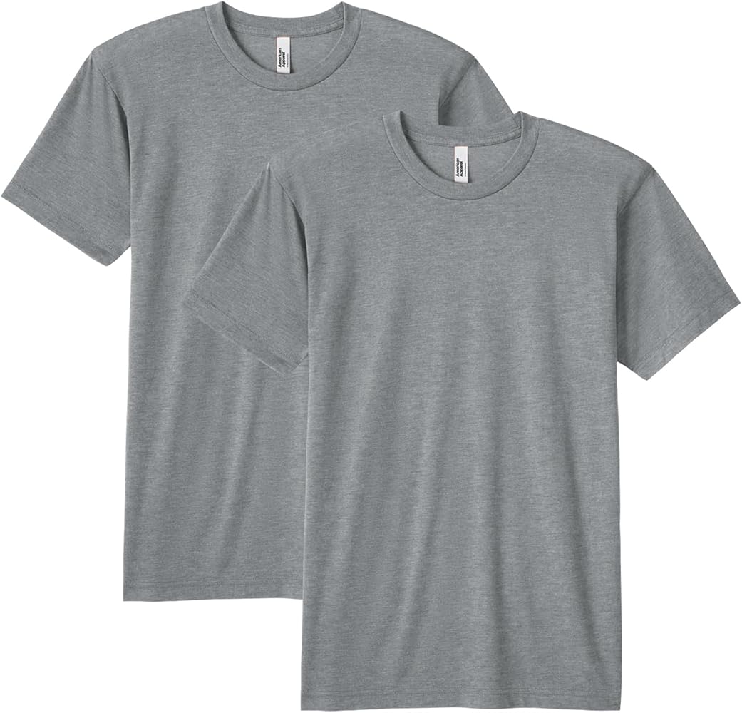 American Apparel Unisex Tri-Blend Track T-Shirt, Style GTR401, 2-Pack