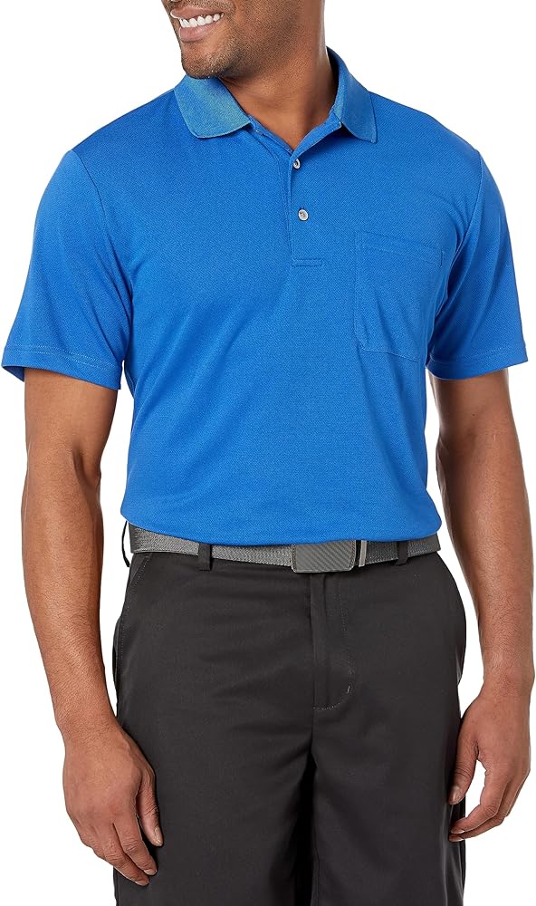 PGA TOUR Men's Pocketed Airflux Short Sleeve Golf Polo Shirt