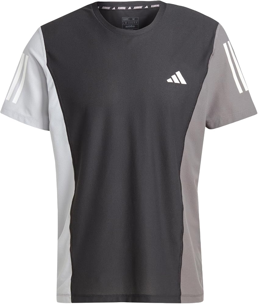 adidas Men's Own The Run Colorblock T-Shirt, Black/Halo Silver/Grey