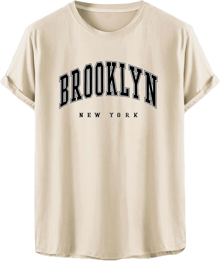 SOLY HUX Men's Brooklyn Letter Print Short Sleeve T Shirt Tee Top