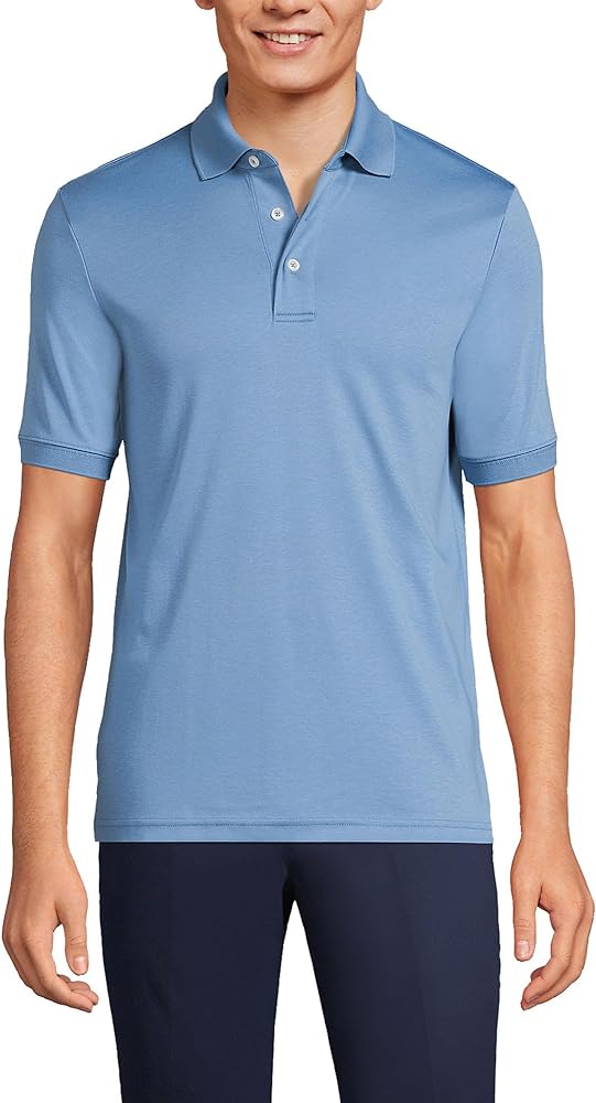 Lands' End Men's Short Sleeve Super Soft Supima Polo Shirt