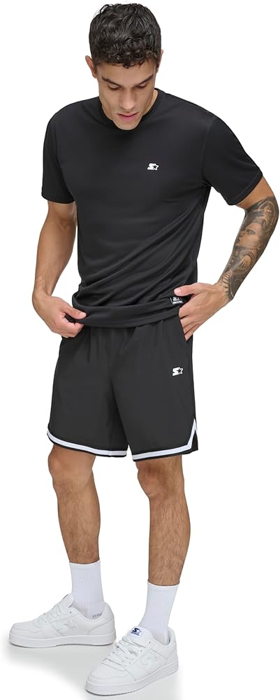 Starter Men's Standard Quick Dry Short Sleeve Lightweight UPF Active Top, Black