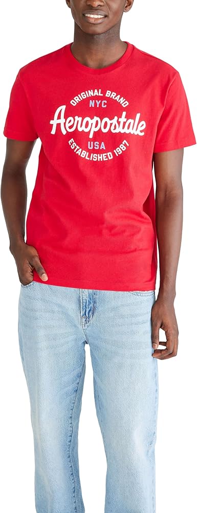 AEROPOSTALE Men's Circle Script Short Sleeve Tee