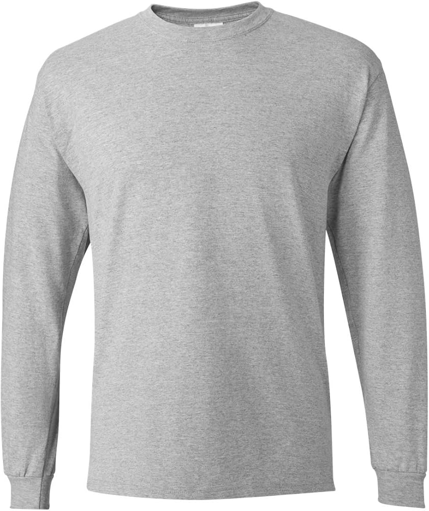 Hanes Men's Essentials Long-Sleeve T-Shirt, Crewneck Cotton T-Shirts for Men, 2-Pack