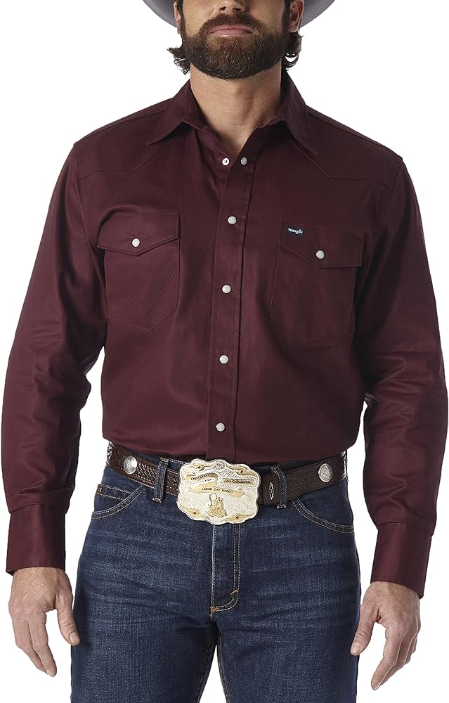 Wrangler Mens Performance Snap Long Sleeve Shirt