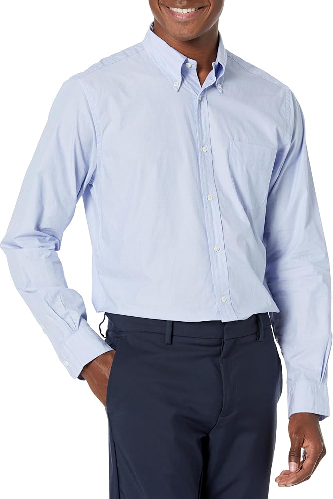 Brooks Brothers Men's Friday Poplin Long Sleeve Solid Sport Shirt