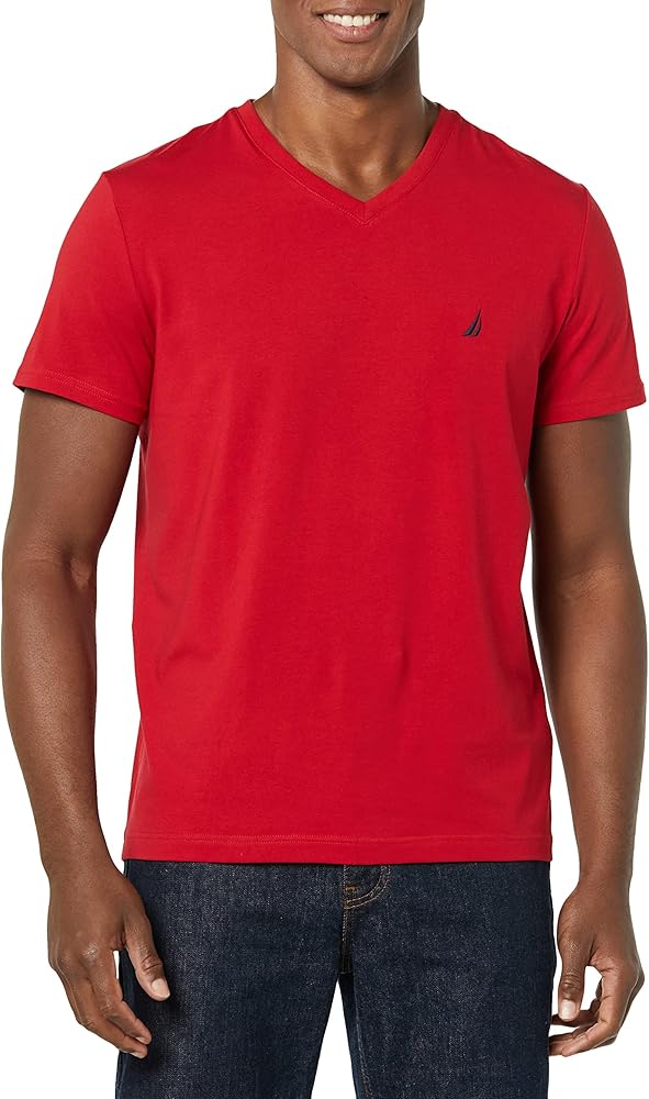 Nautica Men's Short Sleeve Solid Slim Fit V-Neck T-Shirt