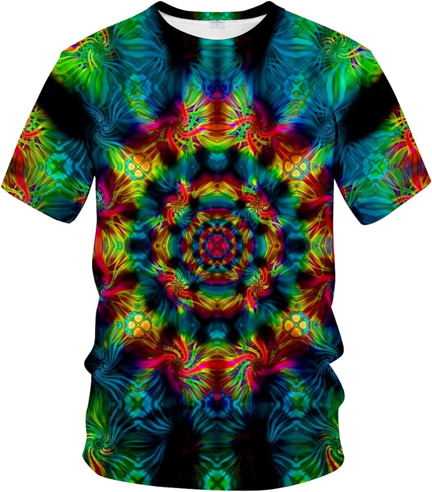 Trippy Psychedelic T-Shirt Men's 3D Cool Graphic Short Sleeve Tees Top