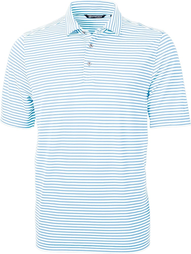 Cutter & Buck Short Sleeve Virtue Eco Pique Stripe Recycled Mens Big and Tall Polo