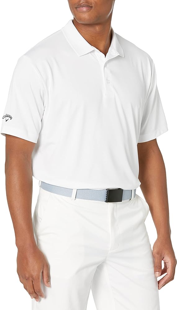 Callaway Men's Solid Opti-dri Short Sleeve Golf Polo Shirt with Stretch Fabric, Sun Protection, Extended (Sizes Small-4xl)