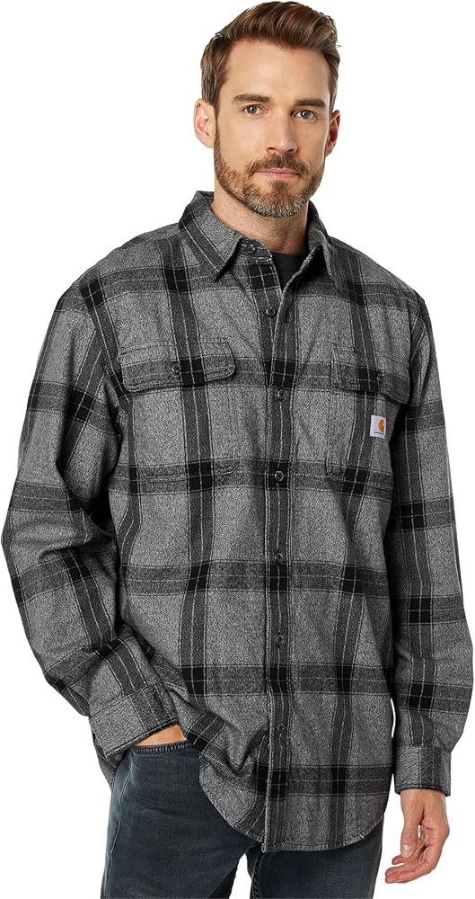 Carhartt Men's 105439 Loose Fit Heavyweight Flannel Long-Sleeve Plaid Shirt