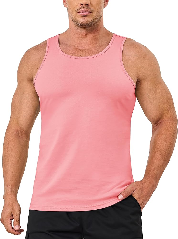 MAGCOMSEN Men's Tank Top Cotton Sleeveless Shirt Lightweight Muscle Tank Tee Shirt