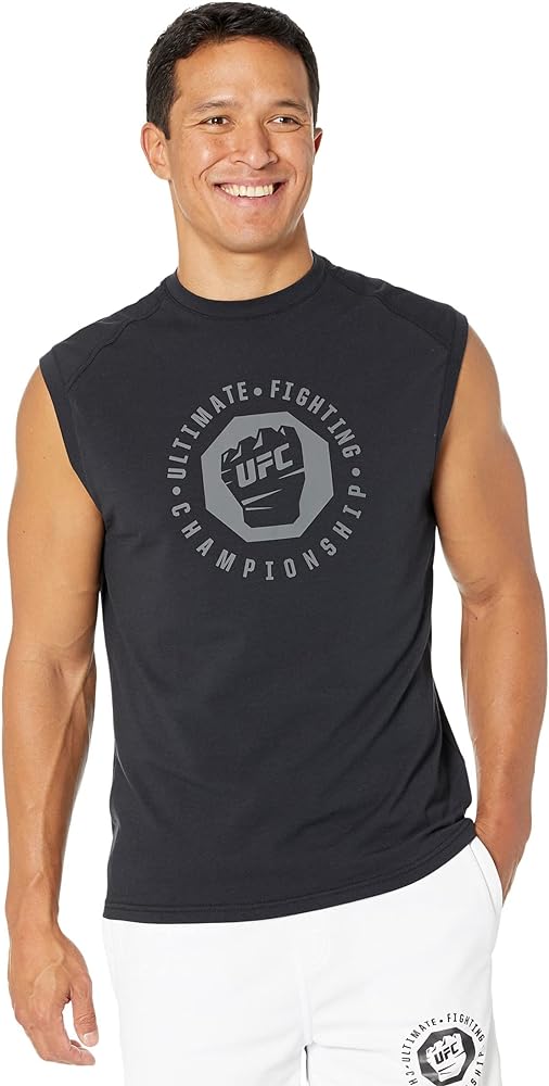 UFC Sleeveless Crew Neck Tank Top for Men – Blended Cotton – Short Sleeves – Regular Fit – Graphic Printed