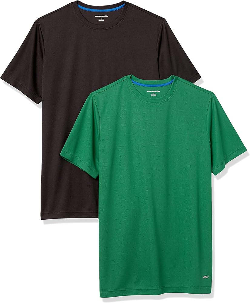 Amazon Essentials Men's Active Performance Tech T-Shirt (Available in Big & Tall), Pack of 2