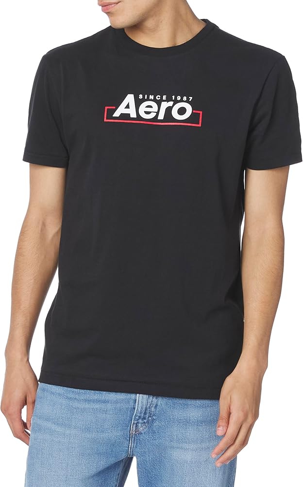 AEROPOSTALE Men's Box Logo Short Sleeve Tee