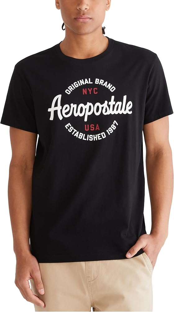 AEROPOSTALE Men's Circle Script Short Sleeve Tee