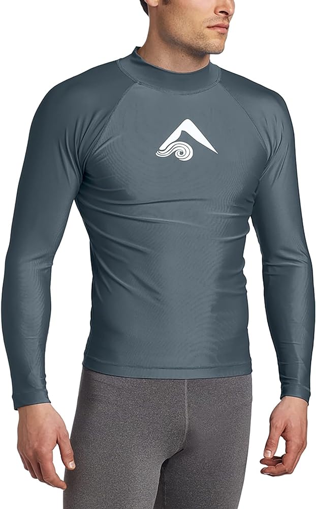 Kanu Surf Mens Long-Sleeve Platinum Upf 50 Rashguard