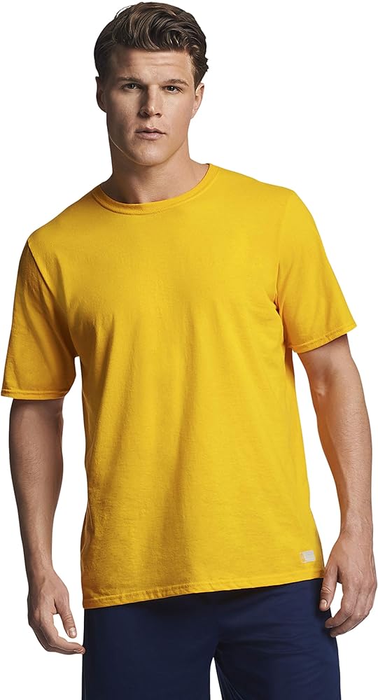 Russell Athletic Men's Dri-Power Cotton Blend Short Sleeve T-Shirts, Moisture Wicking, Odor Protection, UPF 30+, Sizes S-4X