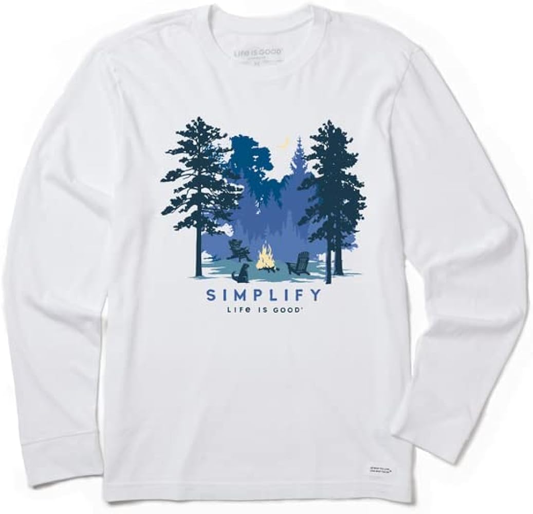 Life is Good Men's Simplify Campfire Long Sleeve Crusher Tee