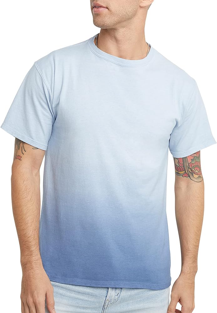 Hanes Men's Originals Short-sleeve, Garment-washed T-shirt with Ombre Dye