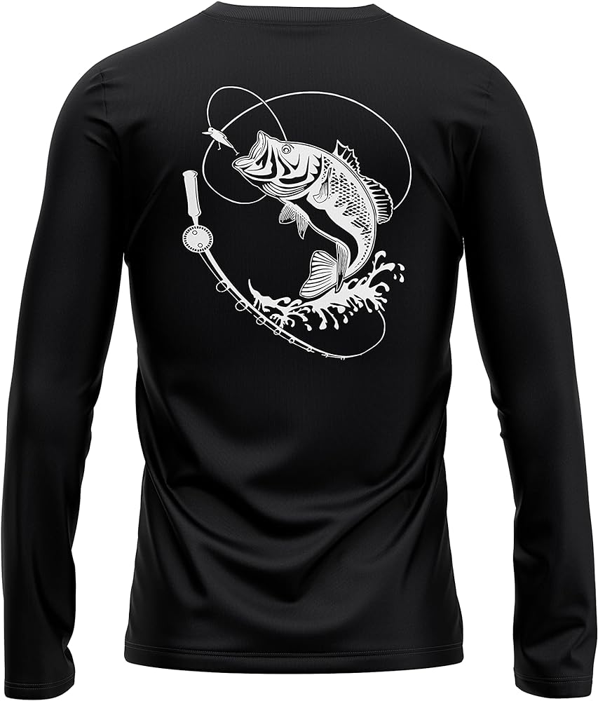 Made in USA Fishing Shirts for Men Long Sleeve Lightweight Dri Fit UPF 40+ Sun Protection Quick Dry Running Hiking Tshirts