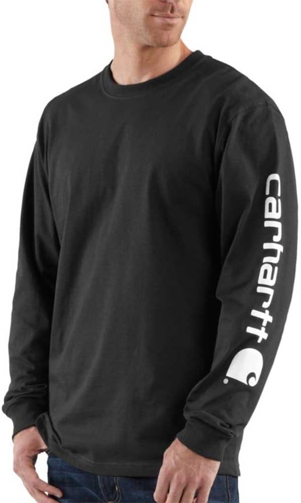 Carhartt Men's Loose Fit Heavyweight Long-Sleeve Logo Sleeve Graphic T-Shirt