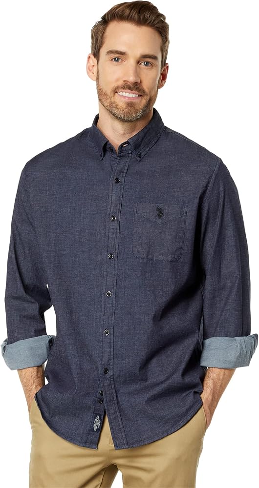 U.S. Polo Assn. Long Sleeve Chambray Denim Woven Shirt