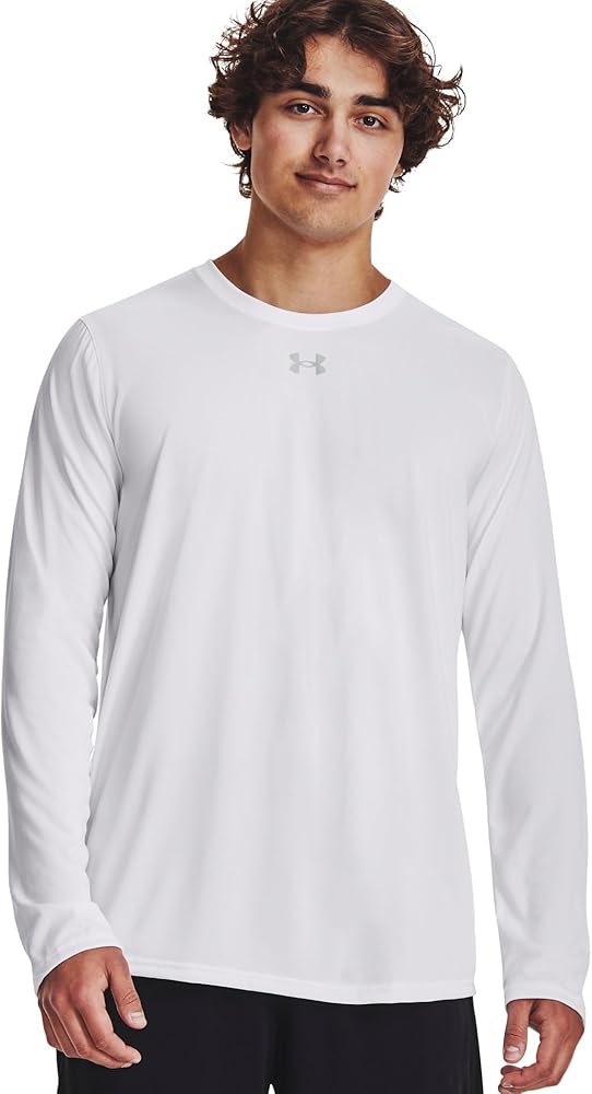 Under Armour Men's Team Tech Loose White/Grey Long Sleeve Shirt