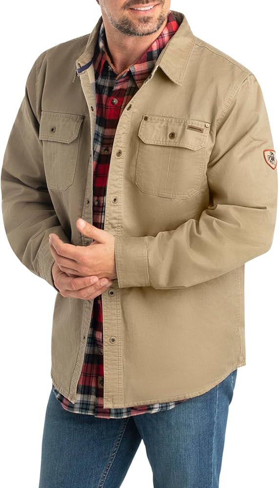 Legendary Whitetails Men's Journeyman Shirt Jacket, Flannel Lined Shacket for Men, Water-Resistant Coat Rugged Fall Clothing