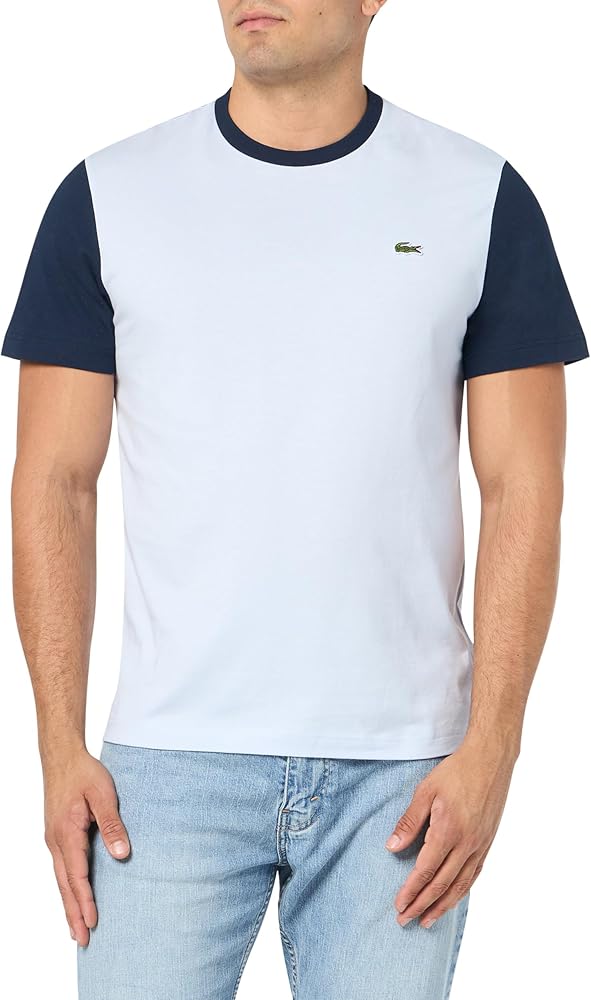 Lacoste Men's Regular Fit Short Sleeve Color Blocked Crew Neck Teeshirt