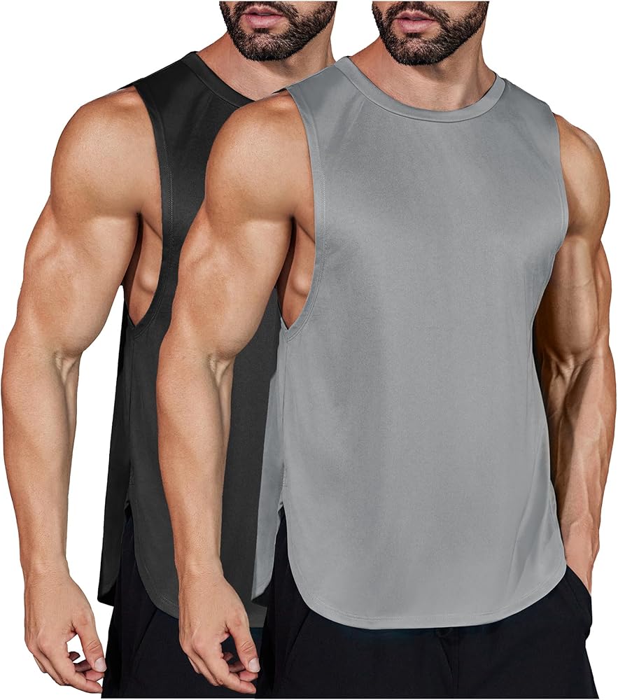 COOFANDY Mens Workout Tank Tops Muscle Cut Off Shirts Sleeveless Gym T Shirts Bodybuilding Athletic Tanks