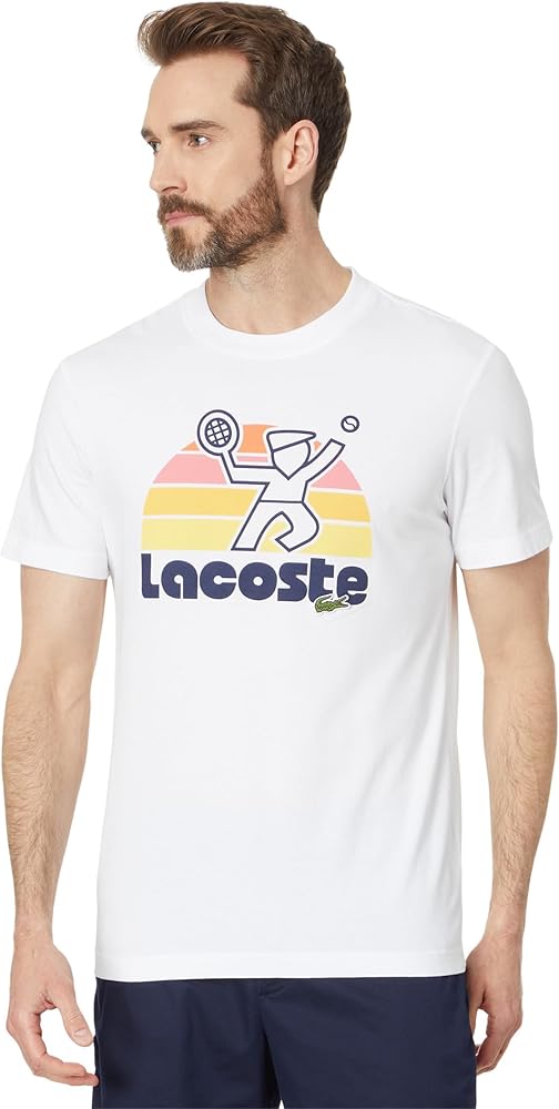 Lacoste Short Sleeve Regular Fit Tee Shirt W/Graphic on Front